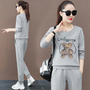 宽松运动套装女春纯棉