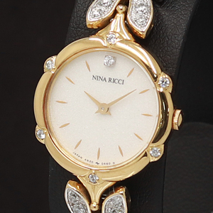 莲娜丽姿 nina ricci 女士石英表 镶钻
