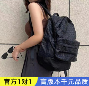 日本菱格双肩包男女通用大容量书包时尚旅行背包学生电脑包潮流