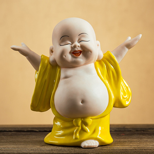 弥勒佛摆件陶瓷客厅