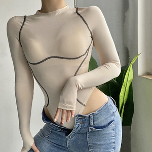 gusty新品显瘦人鱼线设计打底背心ins街拍百搭内搭打底连体上衣女