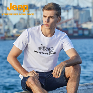 jeep吉普品牌正品短袖t恤男logo旗艦店官方男装专卖夏季宽松休闲