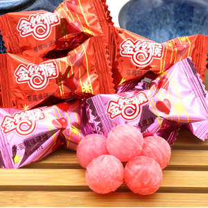 上海金丝猴草莓味硬糖500g/100颗水蜜桃结婚喜糖休闲零食水果糖果