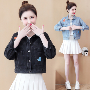 2021新款韩版牛仔褂子短外套女早春初秋百搭宽松145矮小个子上衣