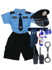 儿童警察服夏款男女童小交警小警察套装六一幼儿园表演演出服军装