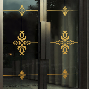 简约家用客厅阳台推拉门移门装饰厨房玻璃门贴纸防撞贴花对角贴画