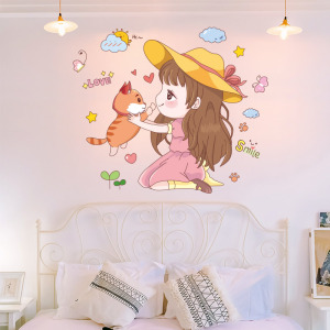 墙贴纸ins风女生宿舍小房间墙面装饰品墙纸布置卧室床头墙壁贴画