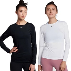 Nike/耐克女长袖T恤瑜珈健身跑步速干透气运动训练高弹力紧身上衣