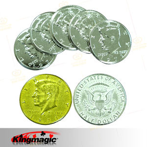 kingmagic仿真50美分双面币 近景表演硬币魔术变钱搭配专用道具