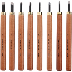 韩国进口hwahong华虹全套木刻刀版画斜刀木板雕刻刀手工模型套装