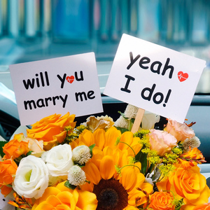 求婚拍照道具willyoumarryme定制婚礼纪念日手持拍照卡表白卡片