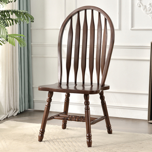 美式乡村全实木餐椅温莎椅核桃木纯原木胡桃色家用餐厅家具椅子