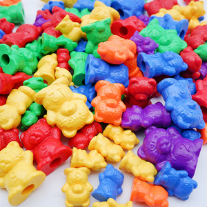 蒙特梭利彩虹计数小熊砝码幼儿早教玩具 数学启蒙颜色排列熊教具