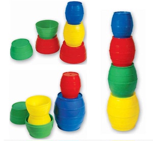 叠叠高套筒套杯啤酒桶大小红黄蓝东方爱婴早教1-3岁儿童益智玩具