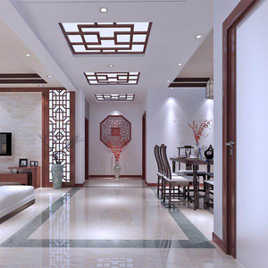 木雕新中式实木花格电视背景墙仿古装修客厅玄关屏风隔断镂空装饰