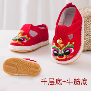 婴幼儿童虎头鞋千层底牛筋底防滑学步鞋男女宝宝布鞋中国风传统鞋