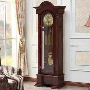 北极星发条落地钟欧式复古机械德国赫姆勒座钟客厅实木立式摆钟表