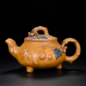 宜兴一厂早期老紫砂壶名家朱可心款大容量全手工功夫茶具壶收藏