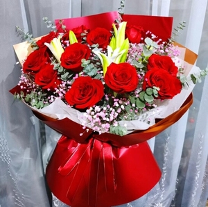 北京上海情人节教师节鲜花玫瑰百合生日花束速递同城天津重庆南宁