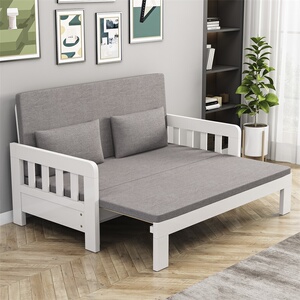 实木沙发床两用可折叠双人小户型客厅储物沙发床多功能1.5米推拉