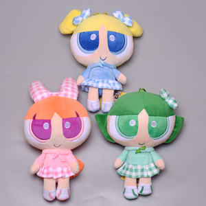 日系动漫飞天小女警周边花花泡泡毛毛毛绒玩具公仔挂件 抓机娃娃