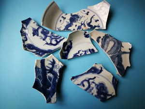 清代康熙雍正乾隆龙纹青花古瓷片标本  碎瓷 学习好材料好帮手