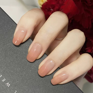 穿戴甲假指甲贴片裸色渐变美甲贴春秋纯欲风成品新娘2021新款短款