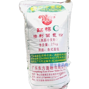 东方面粉 红棉C 精制面包粉 高筋小麦粉25kg 广东省内包邮