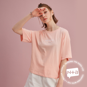 n a纳迪亚休闲服22夏季新款cr21839女款简约舒适字母印花圆领短袖