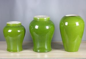 清仓处理 景德镇陶瓷花瓶 客厅玄关电视柜插花餐桌家居装饰品绿色