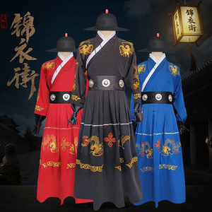 原创影视明朝古装男飞鱼服锦衣卫衣服明制曳撒蟒袍武侠汉服表演服