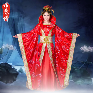 唐朝古装皇后贵妃醉酒大拖尾汉服新娘婚礼嫁衣影视楼舞台演出服女