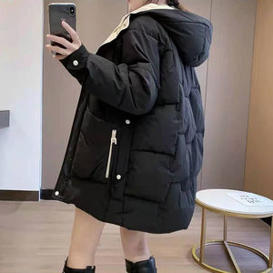 中长款宽松连帽棉服棉衣服女装冬天2021新款保暖外套女潮ins秋冬