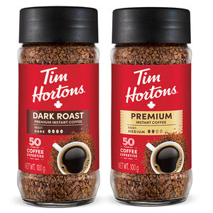 加拿大进口Tim Hortons提姆Tims中/重度速溶冻干黑咖国民咖啡100g