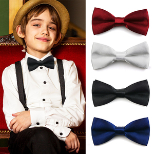 儿童领结男童纯色韩版潮学生宝宝小孩表演红色黑色蝴蝶结女童领花