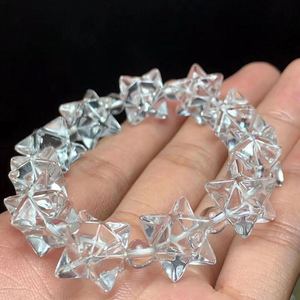天然白水晶梅尔卡巴 立体六芒星生命之花梅塔特隆手链