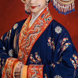 【锦瑟衣庄】2022年春季 翟衣直领对襟衫百迭裙汉服礼服 凤冠全套