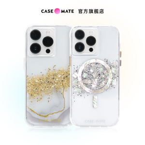 CaseMate金箔大理石适用苹果iPhone15/14/Pro/Max手机壳银箔贝壳14Plus磁吸壳13透明防摔15pm保护套全包轻奢