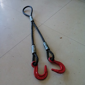 起重搬运钢丝绳索具一拖二挂钩卸扣吊装绳套工地车间维修吊车工具
