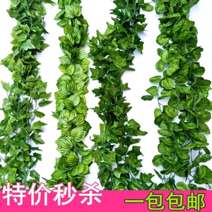 仿真葡萄藤条叶子塑料花藤大绿叶爬山虎装饰树叶藤蔓吊顶假花绿植