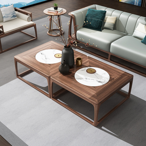 新中式简约小茶几实木客厅茶几中国风家用客厅电视柜茶几组合禅意