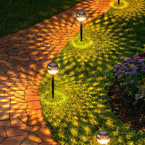 太阳能闪烁球形草坪光影地插灯暖光七彩装饰氛围灯户外防水