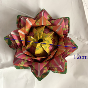 彩色折纸文化祭祀宗教用品特色工艺品六色手工制作莲花成品1朵