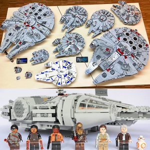 匹配乐高积木星球大战系列千年鹰隼号60001最大千年战舰飞船81085