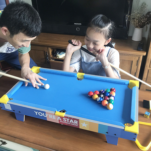 皇冠台球桌黑8美式木制桌球台家庭亲子游戏儿童玩具男礼物3-6-8岁