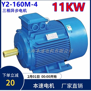 Y2系列三相异步电动机Y2-160M-4 11KW 4极三相异步电机马达 本速