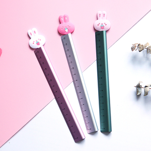 三角铝合金尺直尺子女可爱少女心学生文具多功能15cm手账尺绘图尺子