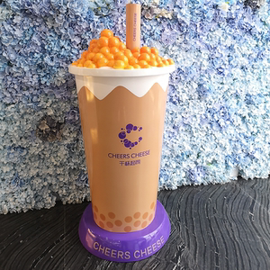 仿真大奶茶杯玻璃钢雕塑户外网红商场开业咖啡奶茶店装饰摆件定制