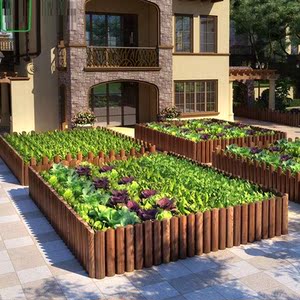 种花的围栏隔断栏栅防腐木蔷薇花栅栏露台花圃种菜小院装饰插地槽