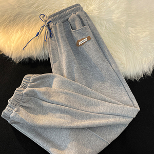 运动裤男抽绳带子春秋高街潮流ins束脚卫裤韩版百搭直筒休闲裤子